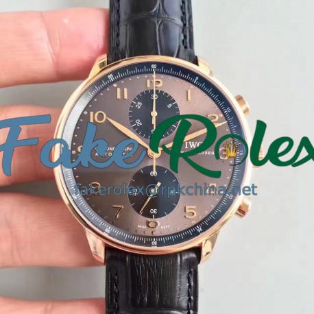 Replica IWC Portugieser Chronograph IW371482 ZF Rose Gold Anthracite Dial Swiss 7750