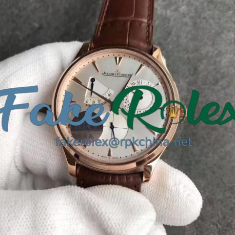 Replica Jaeger-LeCoultre Master Ultra Thin Reserve de Marche 1372501 MG Rose Gold Silver Dial Swiss Caliber 938