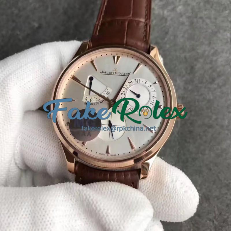 Replica Jaeger-LeCoultre Master Ultra Thin Reserve de Marche 1372501 MG Rose Gold Silver Dial Swiss Caliber 938