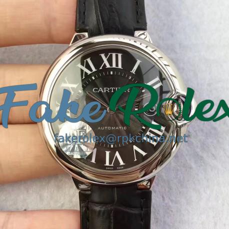 Replica Cartier Ballon Bleu 42MM WSBB0003 JF Stainless Steel Black Dial Swiss 2824-2