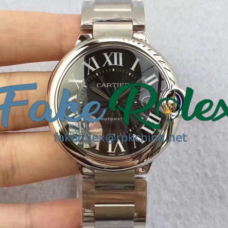 Replica Cartier Ballon Bleu 42MM W6920042  JF Stainless Steel Black Dial Swiss 2824-2