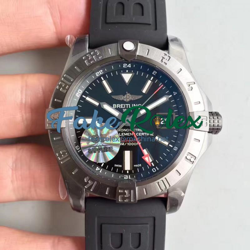 Replica Breitling Avenger II GMT A3239010/BF04/109W/M20BASA.1 GF Stainless Steel Black Dial Swiss 2836-2