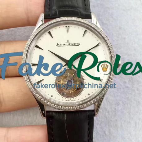 Replica Jaeger-LeCoultre Master Ultra Thin Tourbillon 1323420 JF Stainless Steel & Diamonds White Dial Swiss Tourbillon