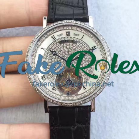 Replica Breguet Classique Tourbillon BG Stainless Steel & Diamonds Diamond Dial Swiss Tourbillon