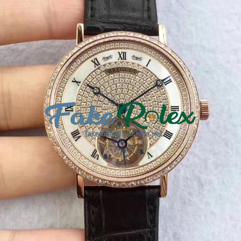 Replica Breguet Classique Tourbillon BG Rose Gold & Diamonds Diamond Dial Swiss Tourbillon