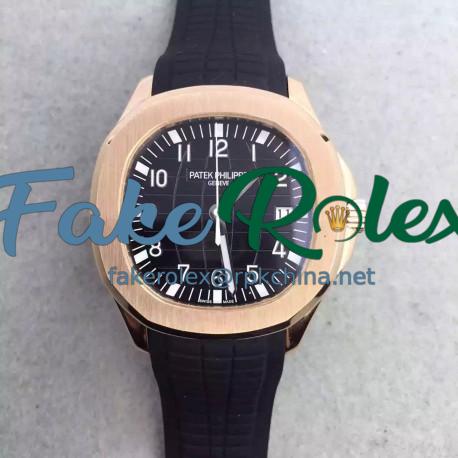 Replica Patek Philippe Aquanaut Jumbo 5167R-001 MK Rose Gold Black Dial Swiss 324SC