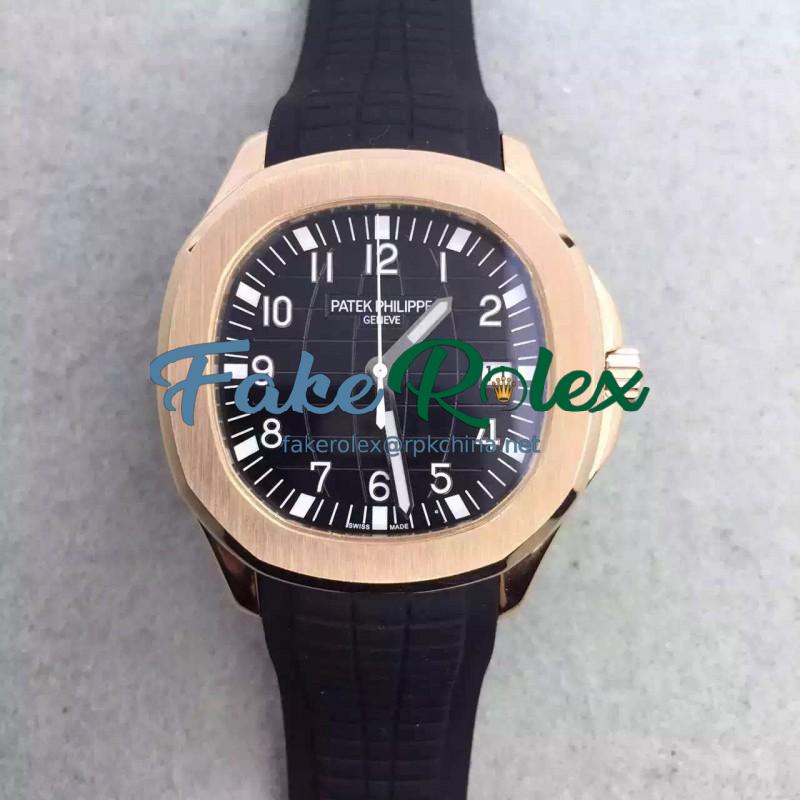 Replica Patek Philippe Aquanaut Jumbo 5167R-001 MK Rose Gold Black Dial Swiss 324SC