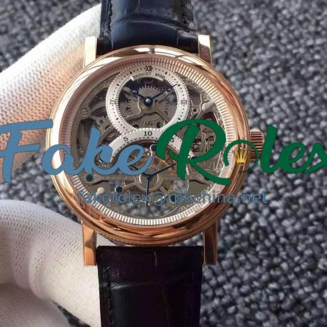 Replica Breguet Grand Complication Tourbillon AX Rose Gold White Skeleton Dial Swiss Tourbillon