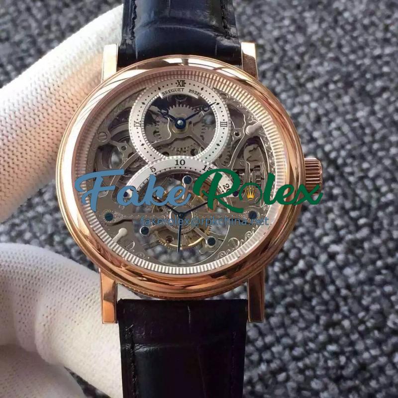 Replica Breguet Grand Complication Tourbillon AX Rose Gold White Skeleton Dial Swiss Tourbillon