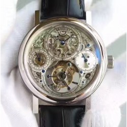 Replica Breguet Grand Complication Tourbillon AX Stainless Steel Silver Skeleton Dial Swiss Tourbillon