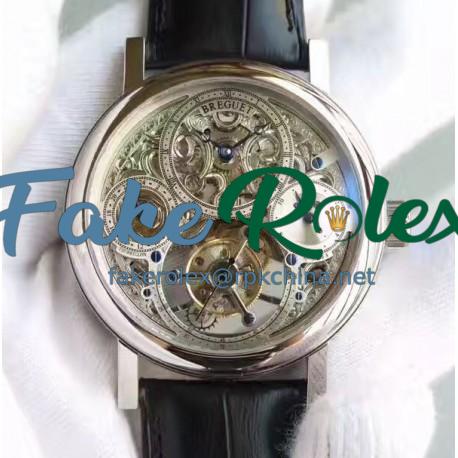 Replica Breguet Grand Complication Tourbillon AX Stainless Steel Silver Skeleton Dial Swiss Tourbillon