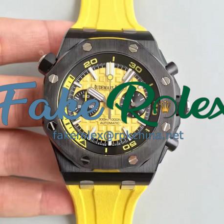 Replica Audemars Piguet Royal Oak Offshore Diver Chronograph 26703 JH Ceramic Yellow Dial Swiss 3124