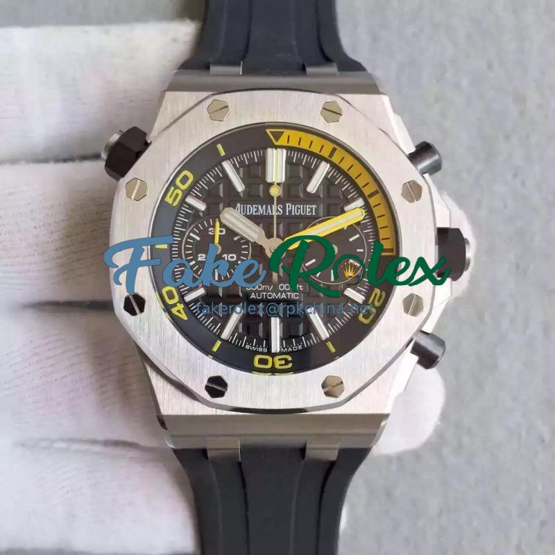 Replica Audemars Piguet Royal Oak Offshore Diver Chronograph 26703ST.OO JF Stainless Steel Black Dial Swiss 3124