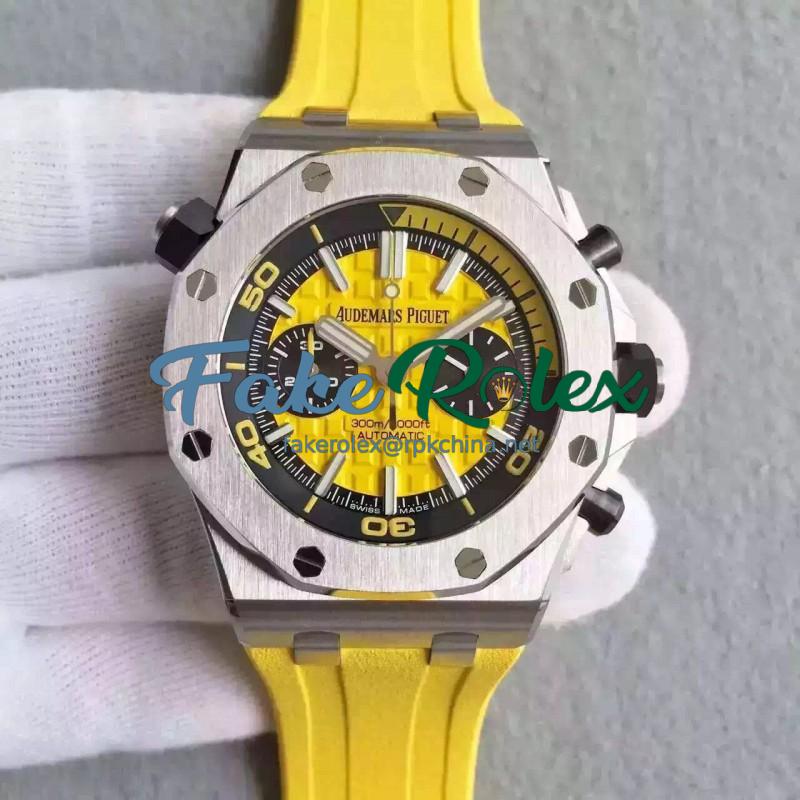 Replica Audemars Piguet Royal Oak Offshore Diver Chronograph 26703ST.OO.A051CA.01 JF Stainless Steel Yellow Dial Swiss 3124