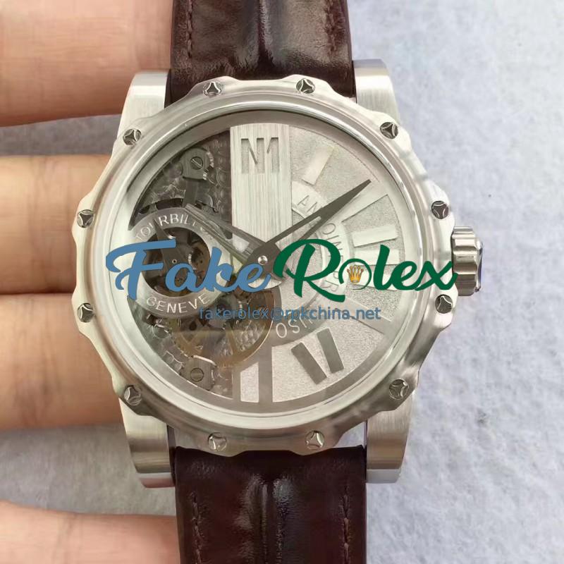 Replica Antoine Preziuso Monumental Tourbillon CY Stainless Steel Silver Skeleton Dial Swiss Caliber APG1928