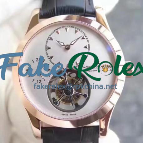 Replica Jaeger-LeCoultre Master Grande Tradition Tourbillon BM Rose Gold Silver Dial Swiss Tourbillon