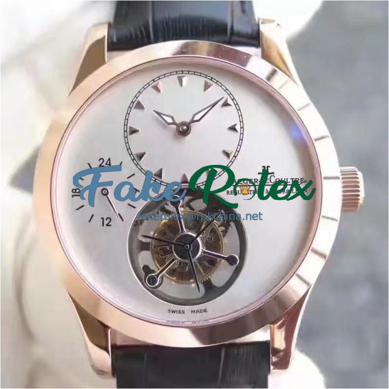 Replica Jaeger-LeCoultre Master Grande Tradition Tourbillon BM Rose Gold Silver Dial Swiss Tourbillon