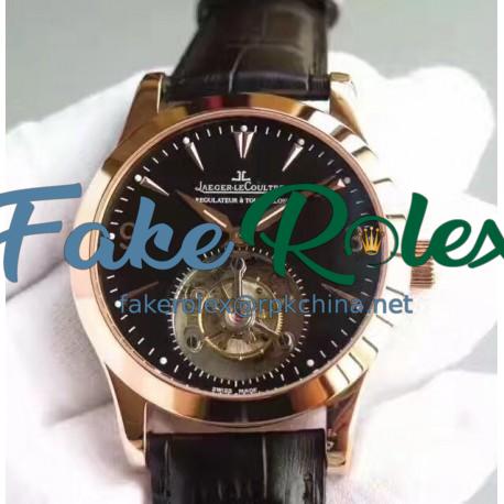 Replica Jaeger-LeCoultre Master Grande Tradition Tourbillon BM Rose Gold Black Dial Swiss Tourbillon