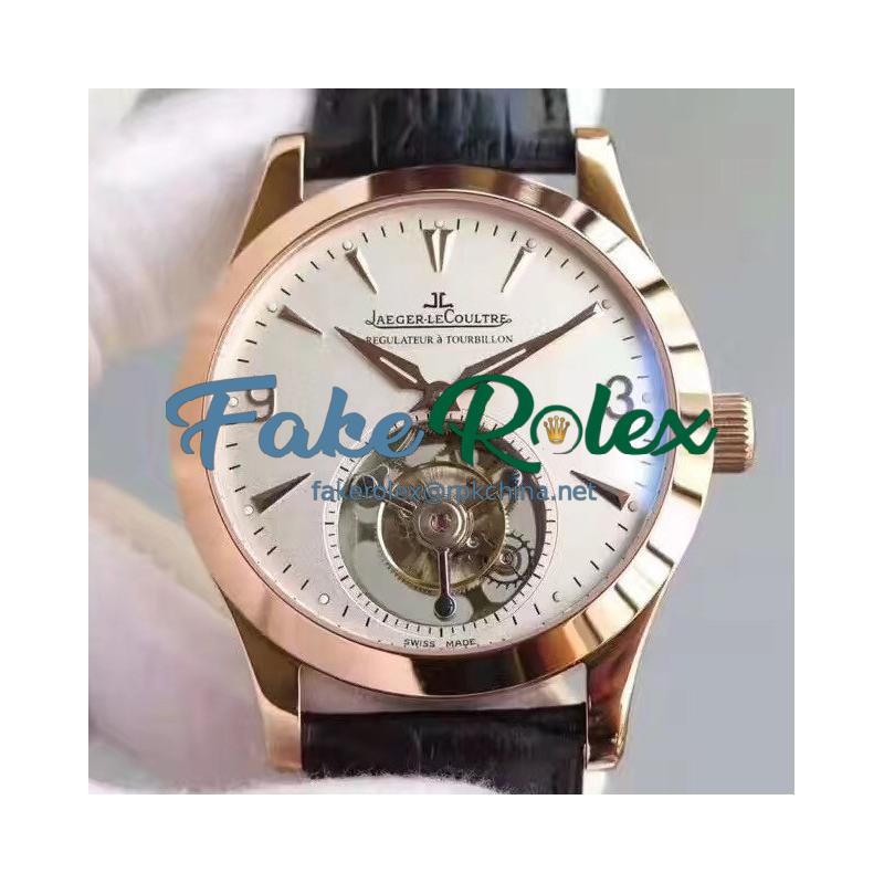 Replica Jaeger-LeCoultre Master Grande Tradition Tourbillon BM Rose Gold White Dial Swiss Tourbillon