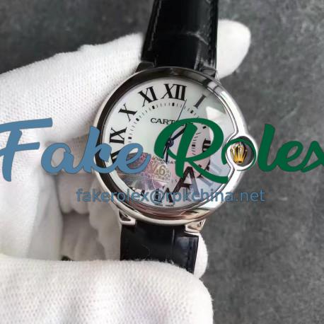 Replica Ballon Bleu De Cartier W69017Z4 36MM V6 Stainless Steel White Dial Swiss 2824-2