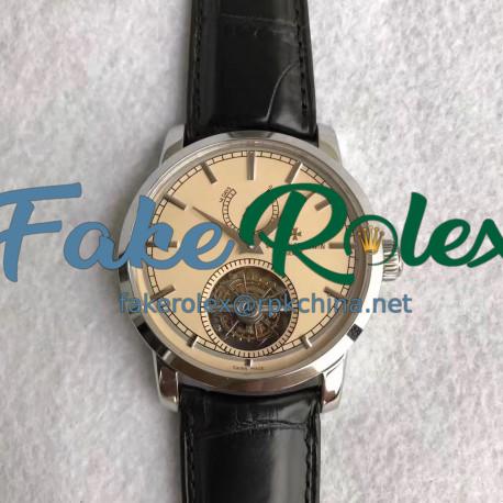 ReplicaVacheron Constantin Patrimony Traditionnelle 14-Day Tourbillon 89600 TF Stainless Steel Beige Dial Swiss 2260