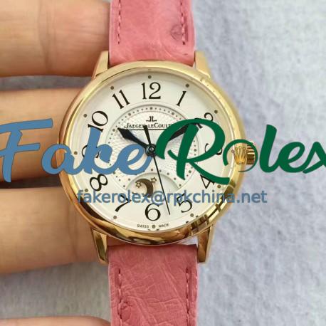 Replica Jaeger-LeCoultre Ladies Rendez-Vous Night & Day Medium 3441420 N Yellow Gold White Dial Swiss 898A/1