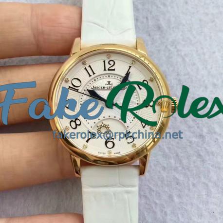 Replica Jaeger-LeCoultre Ladies Rendez-Vous Night & Day Medium 3441420 N Yellow Gold White Dial Swiss 898A/1