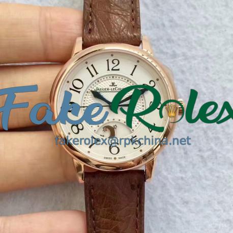 Replica Jaeger-LeCoultre Ladies Rendez-Vous Night & Day Medium 3442420 N Rose Gold White Dial Swiss 898A/1