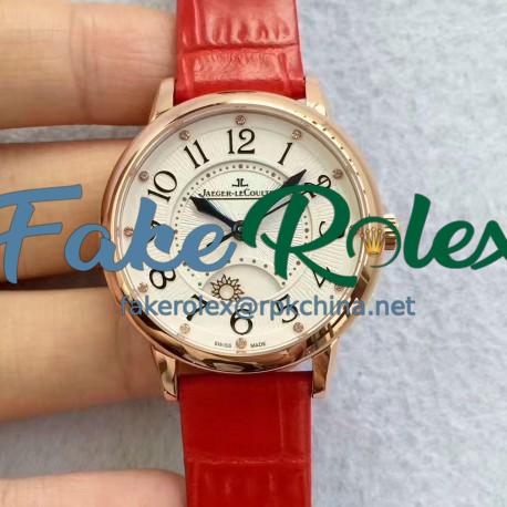 Replica Jaeger-LeCoultre Ladies Rendez-Vous Night & Day Medium 3442420 N Rose Gold White Dial Swiss 898A/1