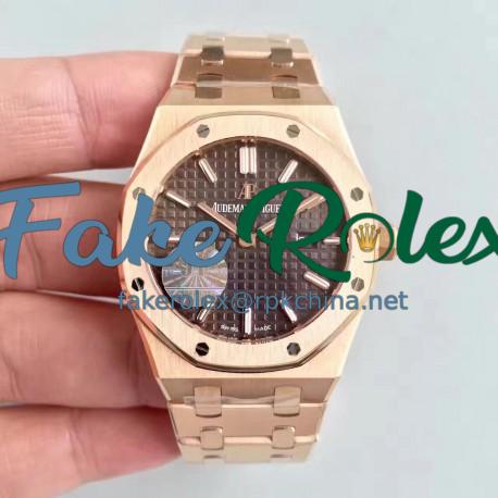 Replica Audemars Piguet Royal Oak 15450 JF Rose Gold Brown Dial Swiss 3120