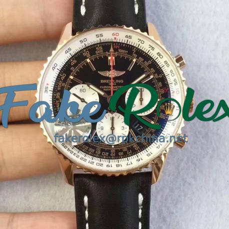 Replica Breitling Navitimer 01 RB012012.BA49.435X.R20BA.1 JF Rose Gold Black Dial SWISS 7750