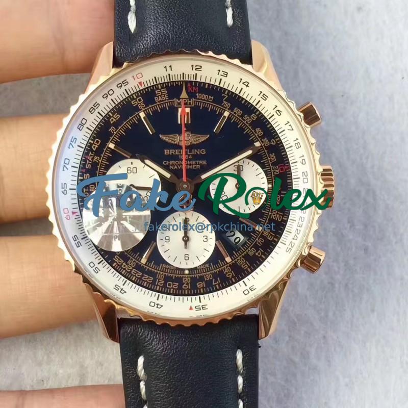 Replica Breitling Navitimer 01 RB012012.BA49.435X.R20BA.1 JF Rose Gold Blue Dial SWISS 7750