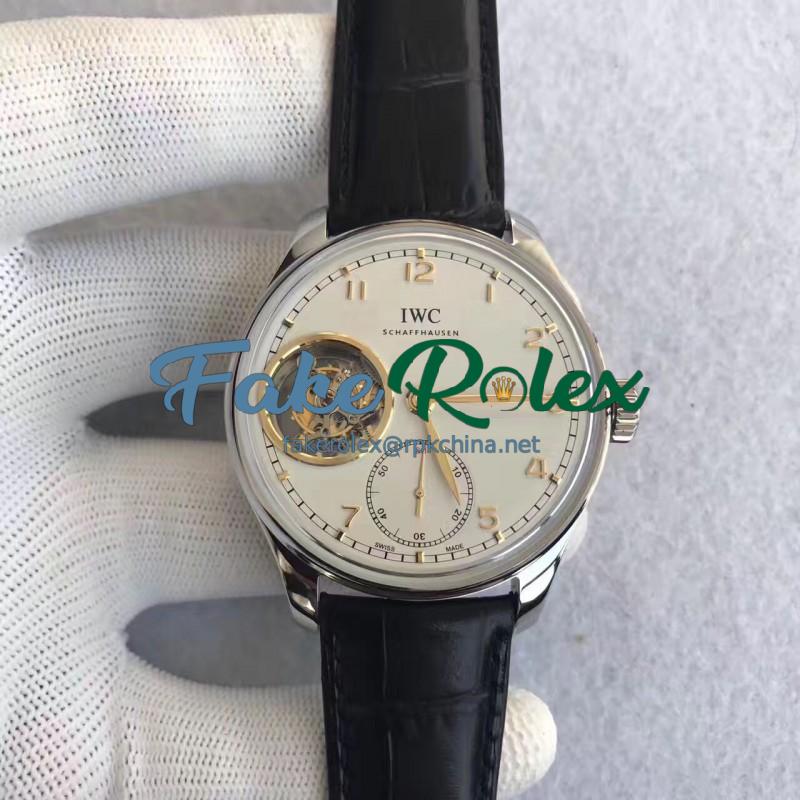 Replica IWC Portugieser Tourbillon IW546301 YL Stainless Steel White Dial Swiss Caliber 65192