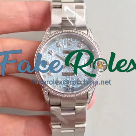 Replica Rolex Datejust 31 178159 31MM JF Stainless Steel & Diamonds Blue Dial Swiss 2836-2