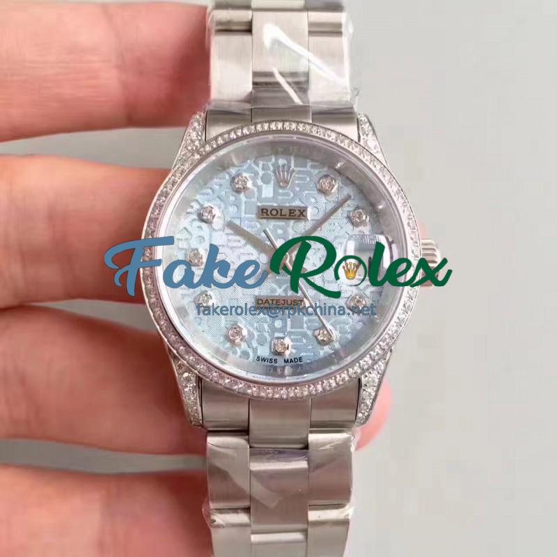 Replica Rolex Datejust 31 178159 31MM JF Stainless Steel & Diamonds Blue Dial Swiss 2836-2