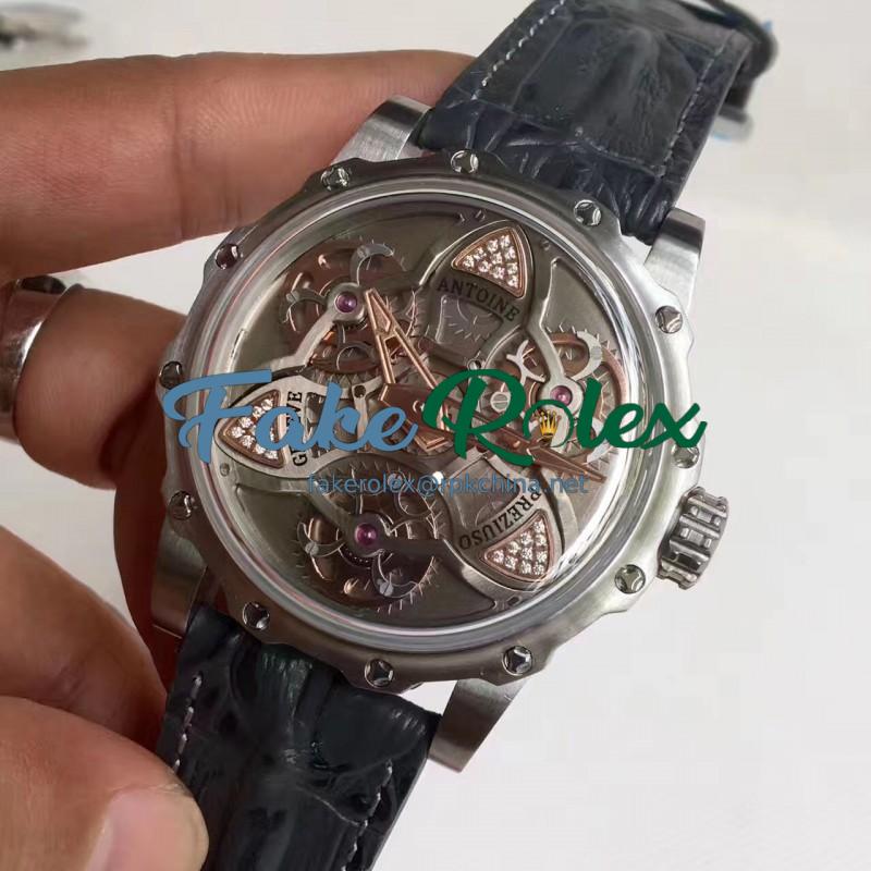 Replica Antoine Preziuso Tourbillon of Tourbillons LE Stainless Steel Silver Skeleton Dial Swiss Caliber AFP-TTR-3X