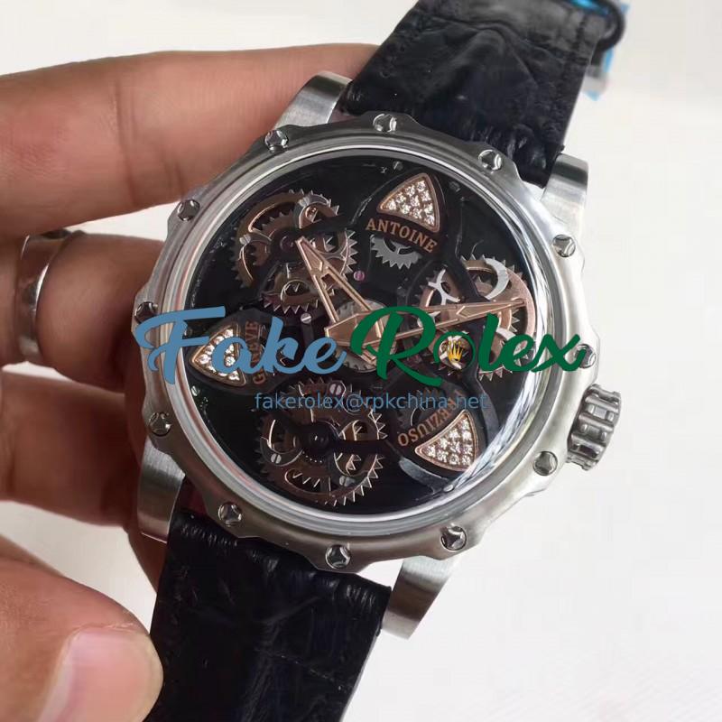 Replica Antoine Preziuso Tourbillon of Tourbillons LE Stainless Steel Black Skeleton Dial Swiss Caliber AFP-TTR-3X