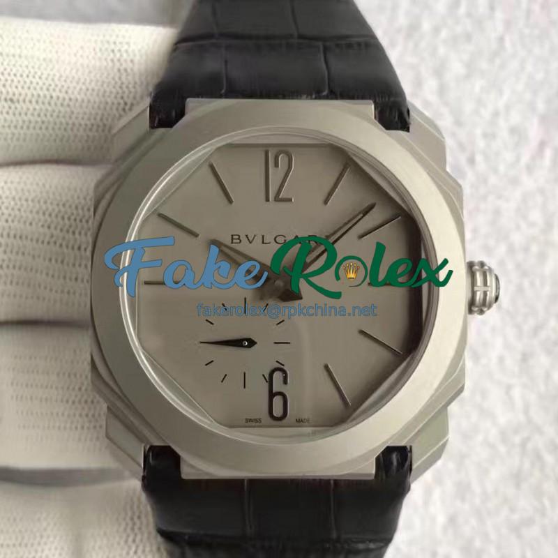 Replica Bvlgari Octo Finissimo 102711 JL Titanium Grey Dial Swiss 2824-2