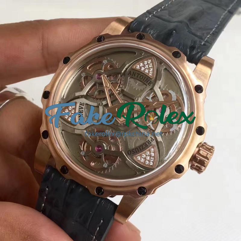 Replica Antoine Preziuso Tourbillon of Tourbillons LE Rose Gold Silver Skeleton Dial Swiss Caliber AFP-TTR-3X