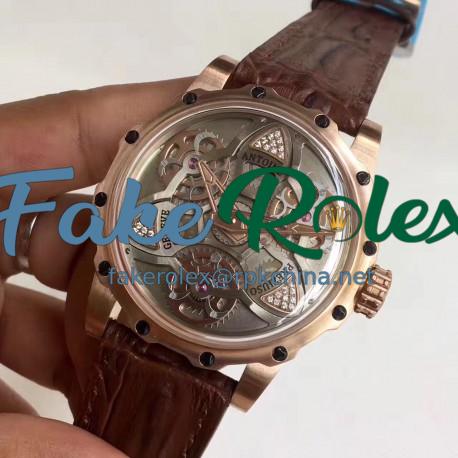 Replica Antoine Preziuso Tourbillon of Tourbillons LE Rose Gold Silver Skeleton Dial Swiss Caliber AFP-TTR-3X