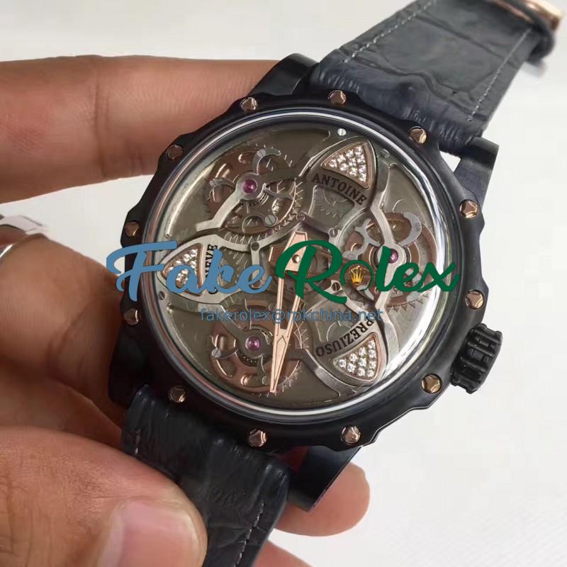 Replica Antoine Preziuso Tourbillon of Tourbillons LE PVD Silver Skeleton Dial Swiss Caliber AFP-TTR-3X