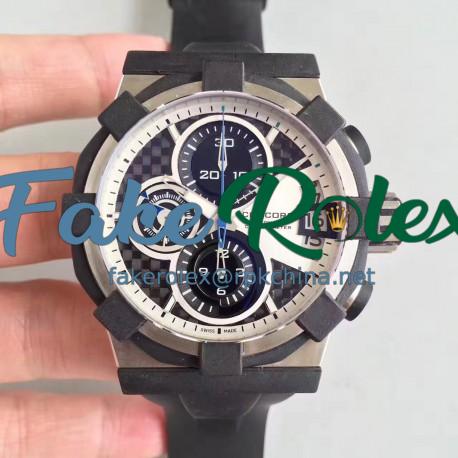 Replica Concord C1 Chronograph 0320005 N Stainless Steel & Black Rubber White Dial Swiss 7750