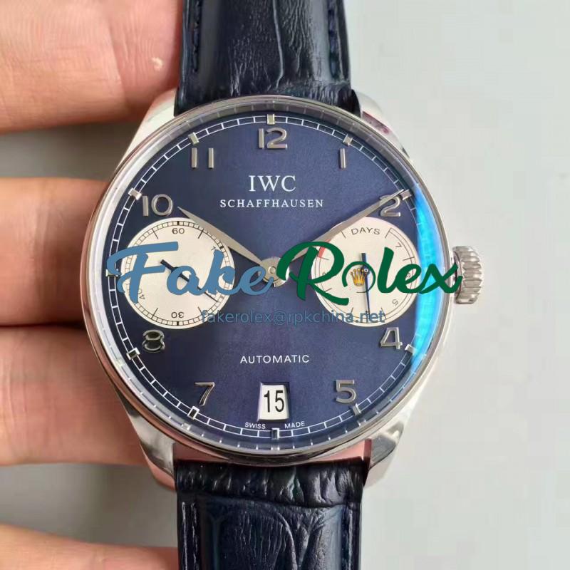 Replica IWC Portugieser Laureus IW500112 ZF Stainless Steel Blue Dial Swiss IWC 51011