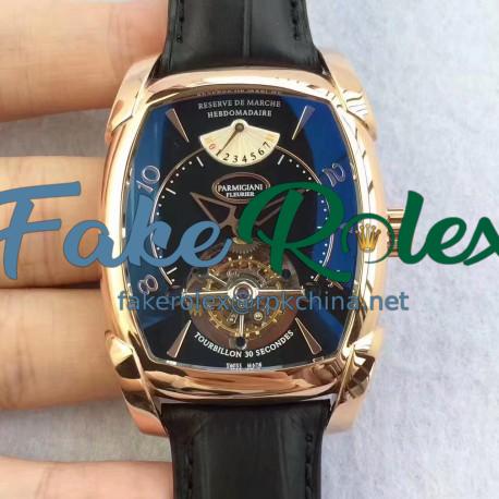 Replica Parmigiani Fleurier Kalpa Grande Tourbillon BM Rose Gold Black Dial Swiss Tourbillon