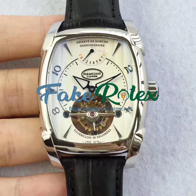 Replica Parmigiani Fleurier Kalpa Grande Tourbillon BM Stainless Steel White Dial Swiss Tourbillon