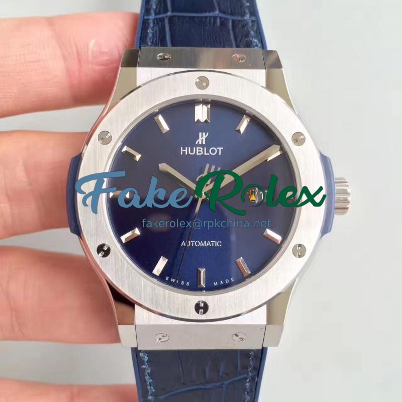 Replica Hublot Classic Fusion Titanium Blue 511.NX.7170.LR JJ Titanium Blue Dial Swiss HUB1112