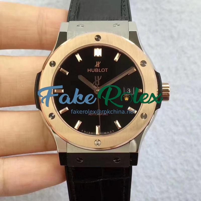 Replica Hublot Classic Fusion Titanium King Gold 511.NO.1181.LR JJ Titanium Black Dial Swiss HUB1112