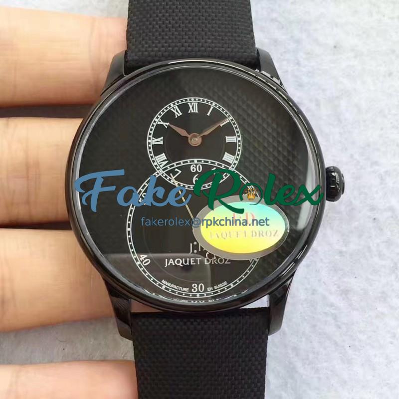 Replica Jaquet Droz Grande Seconde JD V3 Black Ceramic Black Dial Swiss 2663P