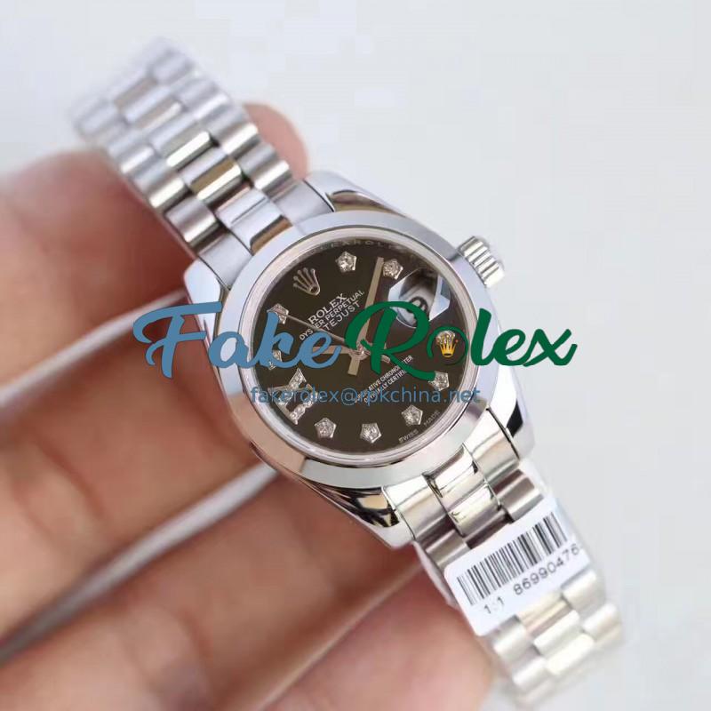 Replica Rolex Lady Datejust 28 279160 28MM N Stainless Steel Black Dial Swiss 2671