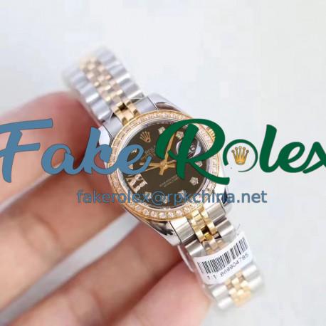 Replica Rolex Lady Datejust 28 279383RBR 28MM N Stainless Steel & Yellow Gold Black Dial Swiss 2671